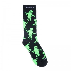 Ripndip Alien Dance Party Socks Black | CA CE2661