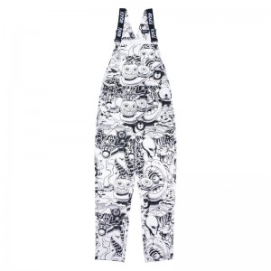 Ripndip Dark Twisted Fantasy Overalls Pants Black / White | CA FM2390