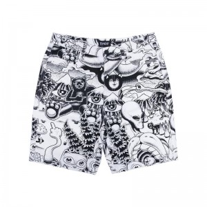 Ripndip Dark Twisted Fantasy Twill Shorts Black / White | CA FM2169