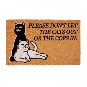 Ripndip Don't Let The Cops In Door Mat Accessories Brown | CA KI2878