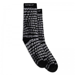 Ripndip Drug From God Socks Black | CA OR2648