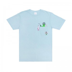 Ripndip Gone Fishing Pocket Shirts Blue | CA VD2256