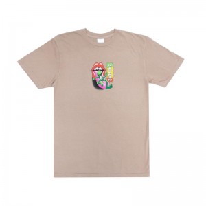 Ripndip Happy Lickin Shirts Khaki | CA PQ2269