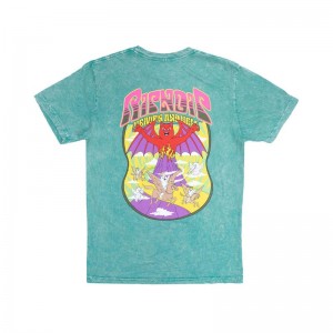 Ripndip Heaven And Heck Battle Shirts Turquoise Wash | CA PQ2295