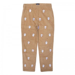 Ripndip Hello Nermy Corduroy Embroidered Pants Brown | CA AP2419