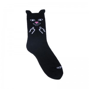 Ripndip Jerm Face Mid Socks Black | CA MA2657