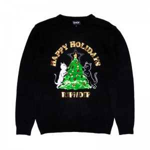 Ripndip Litmas Tree Knitted Sweaters Black | CA MA2155