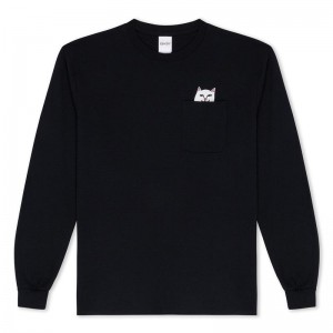 Ripndip Lord Nermal Pocket L/S Long Sleeve Black | CA OR2421