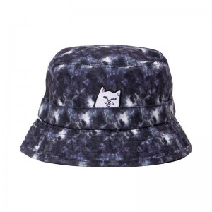 Ripndip Lord Nermal Tie Dye Bucket Hats Black Wash | CA EX2080