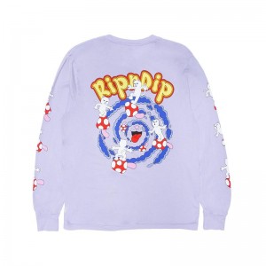 Ripndip Lucid Vacation Long Sleeve Lavender | CA QZ2455