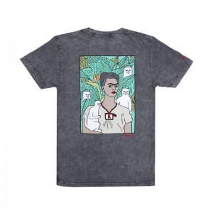 Ripndip Nermal Portrait Shirts Grey Wash | CA PQ2316