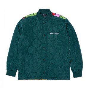 Ripndip Nermurari Warrior Quilted Bomber Jackets Deep Green | CA MA2508