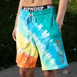 Ripndip Prisma Sweat Shorts Turquoise Multicolor | CA YU2187