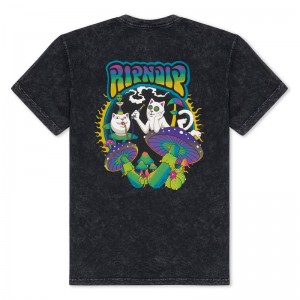 Ripndip Psychedelic Garden Shirts Black Wash | CA OR2216