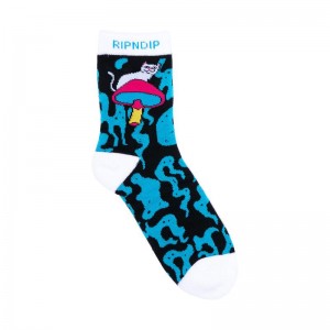 Ripndip Psychedelic Mid Socks Blue / Black | CA YU2677