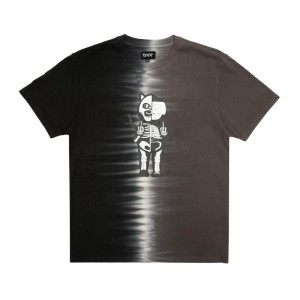 Ripndip Skelly Anatomy Split Tie Dye Shirts Black / Grey | CA SO2245