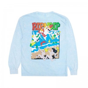 Ripndip Summer Break Long Sleeve Light Blue Wash | CA VD2433