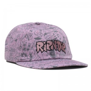 Ripndip We Don't Care 6 Panel Hats Purple | CA RW2055