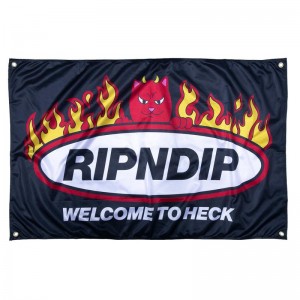 Ripndip Welcome To Heck Wall Banner Accessories Black | CA NB2897