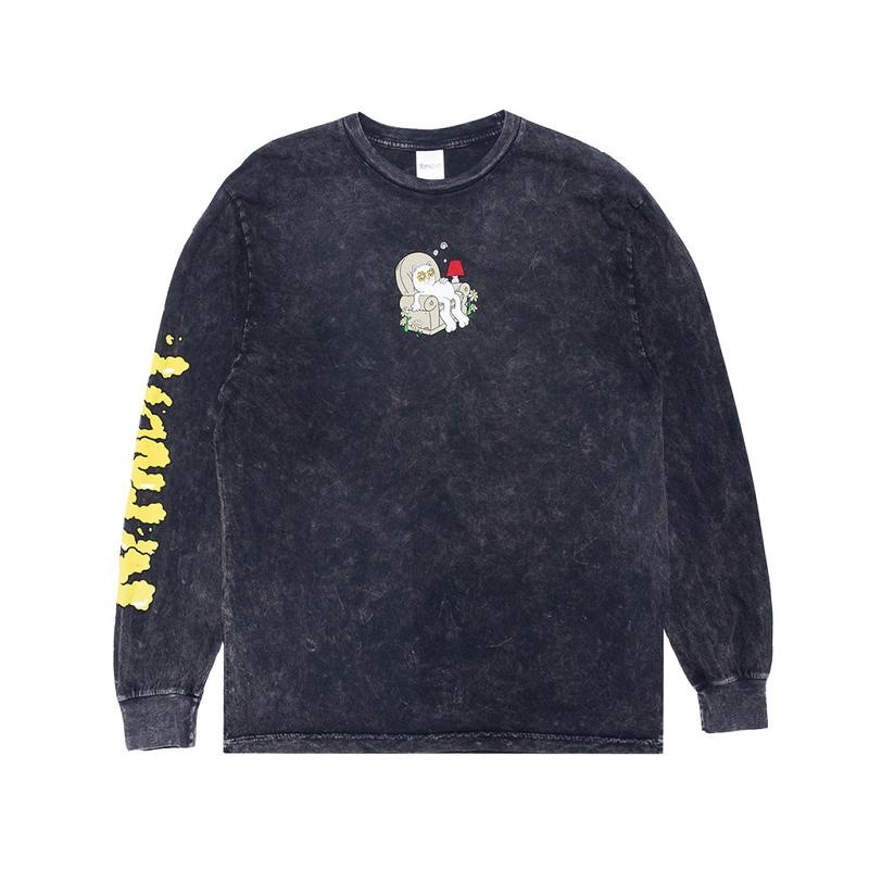 Ripndip 2 Moods Long Sleeve Black Wash | CA WY2454