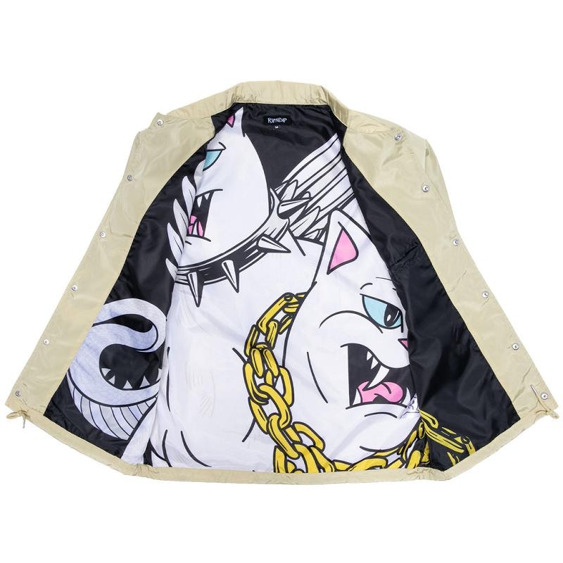 Ripndip 3 Heads Coach Jackets Khaki | CA PQ2498