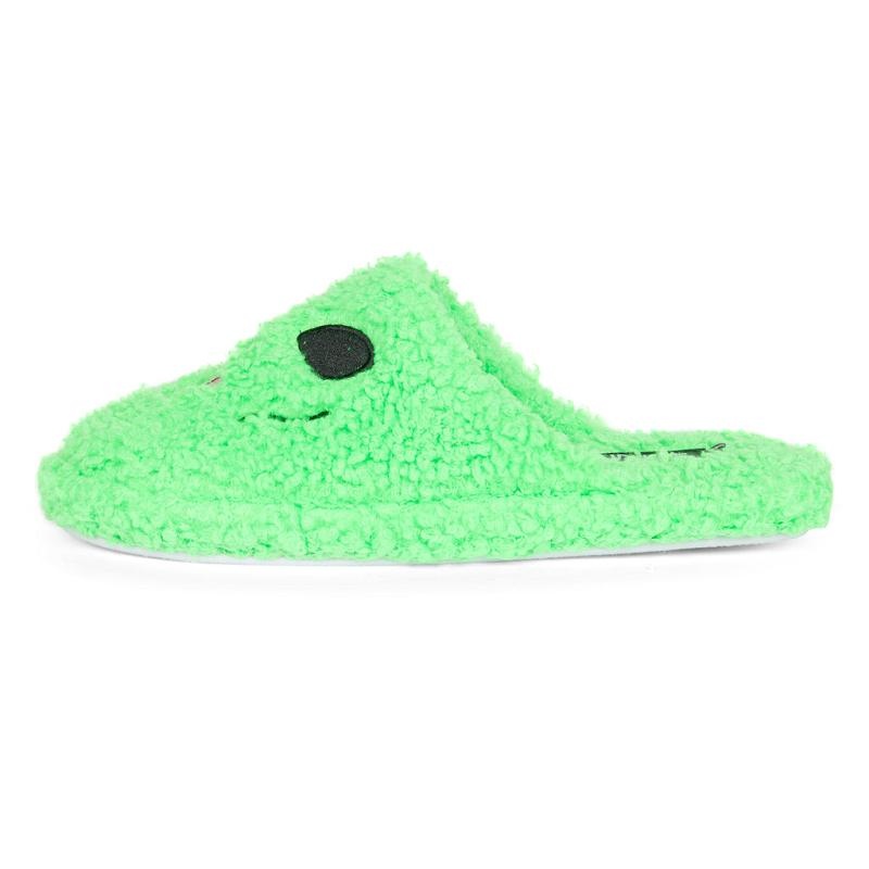 Ripndip Alien Face Fuzzy House Shoes Green | CA FM2039