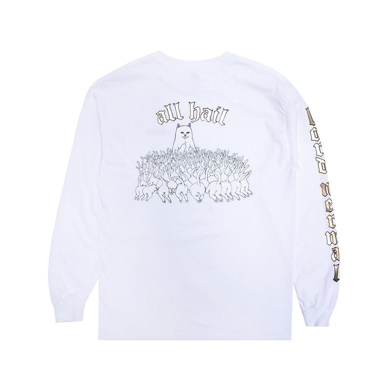 Ripndip All Hail L/S Long Sleeve White | CA GL2441