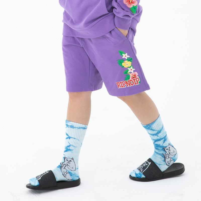 Ripndip Aloha Nerm Sweat Shorts Lavender | CA VD2178