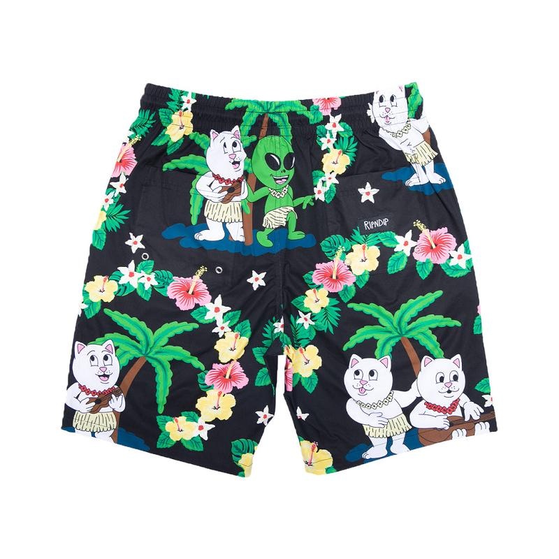 Ripndip Aloha Nerm Swim Shorts Black | CA LH2174