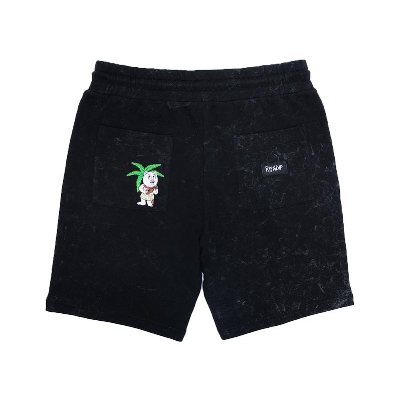 Ripndip Aloha Nermal Sweat Shorts Black Wash | CA BC2179