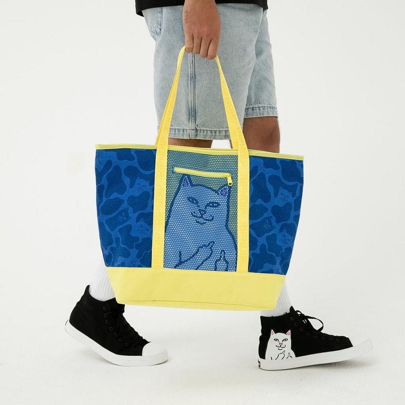 Ripndip Baja Nylon Beach Tote Bags Blue | CA QZ2638