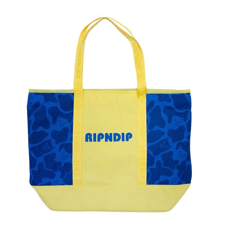 Ripndip Baja Nylon Beach Tote Bags Blue | CA QZ2638