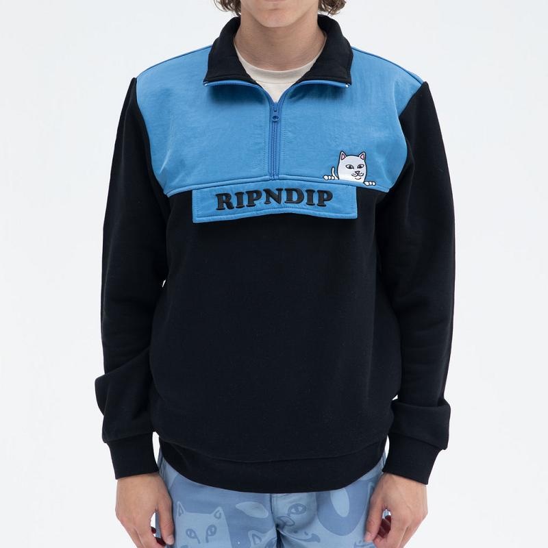 Ripndip Beverly Half Zip Jackets Blue | CA CE2512