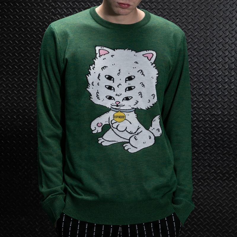 Ripndip Big Head Knit Sweaters Deep Green | CA SO2141