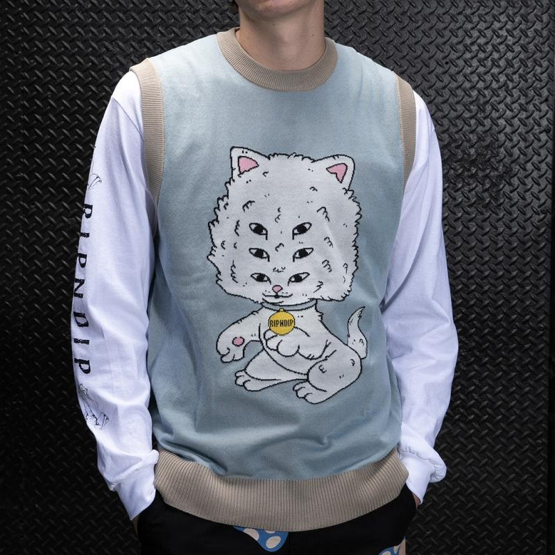 Ripndip Big Head Knit Vest Sweaters Light | CA AP2140