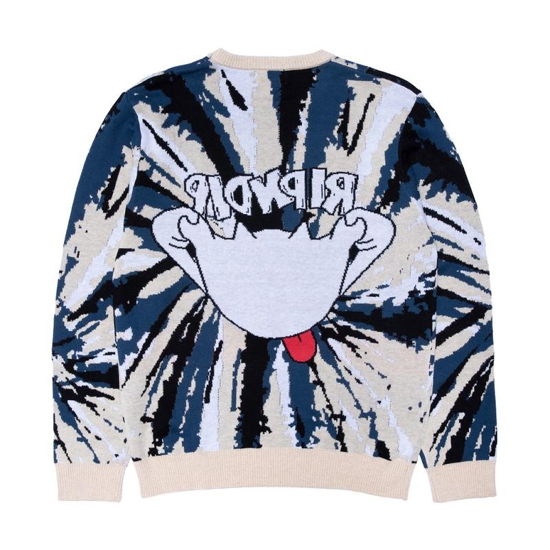 Ripndip Big Smile Knit Sweaters Cream / Navy | CA CE2151