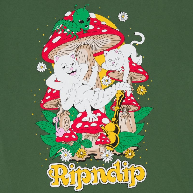 Ripndip Caterpillar Garden Long Sleeve Olive | CA RW2426