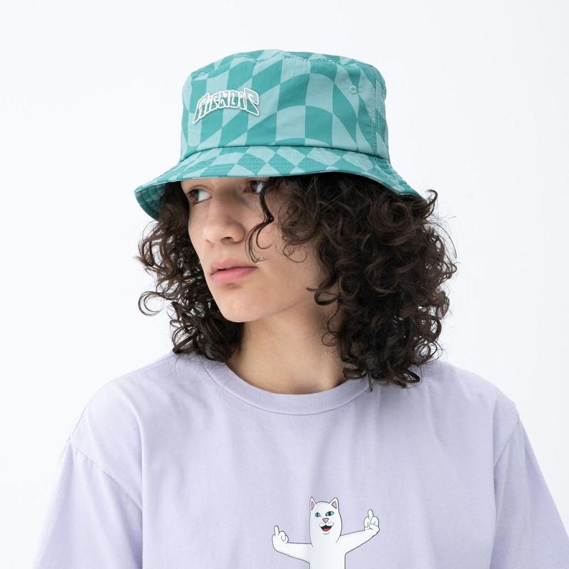 Ripndip Checked Bucket Hats Olive | CA BC2075