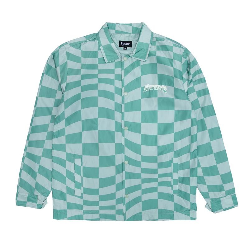 Ripndip Checked Coaches Jackets Green | CA HK2492