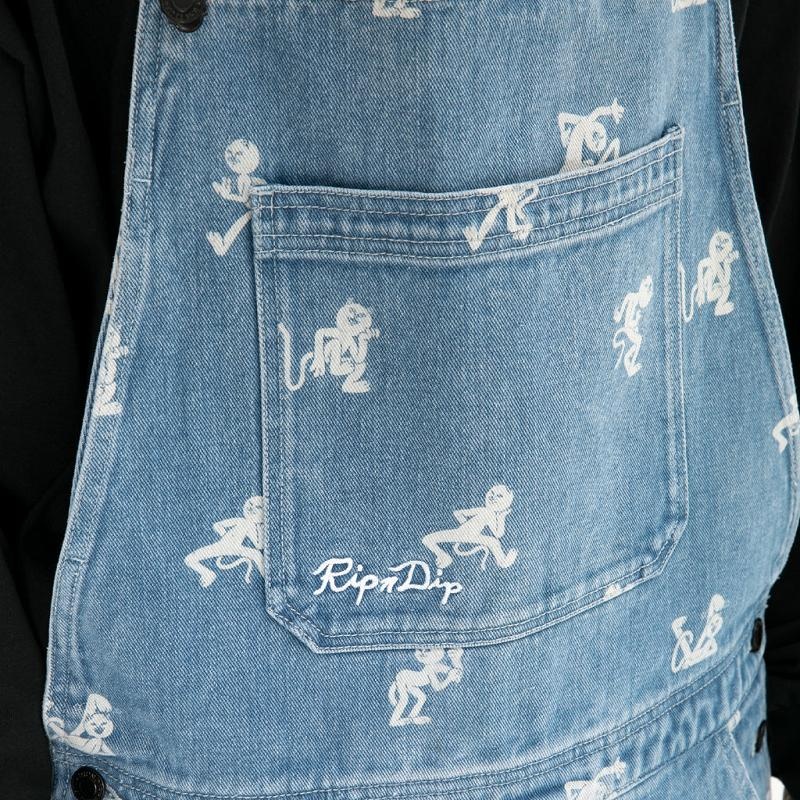 Ripndip Dance Party Denim Overalls Pants Wash | CA NB2405