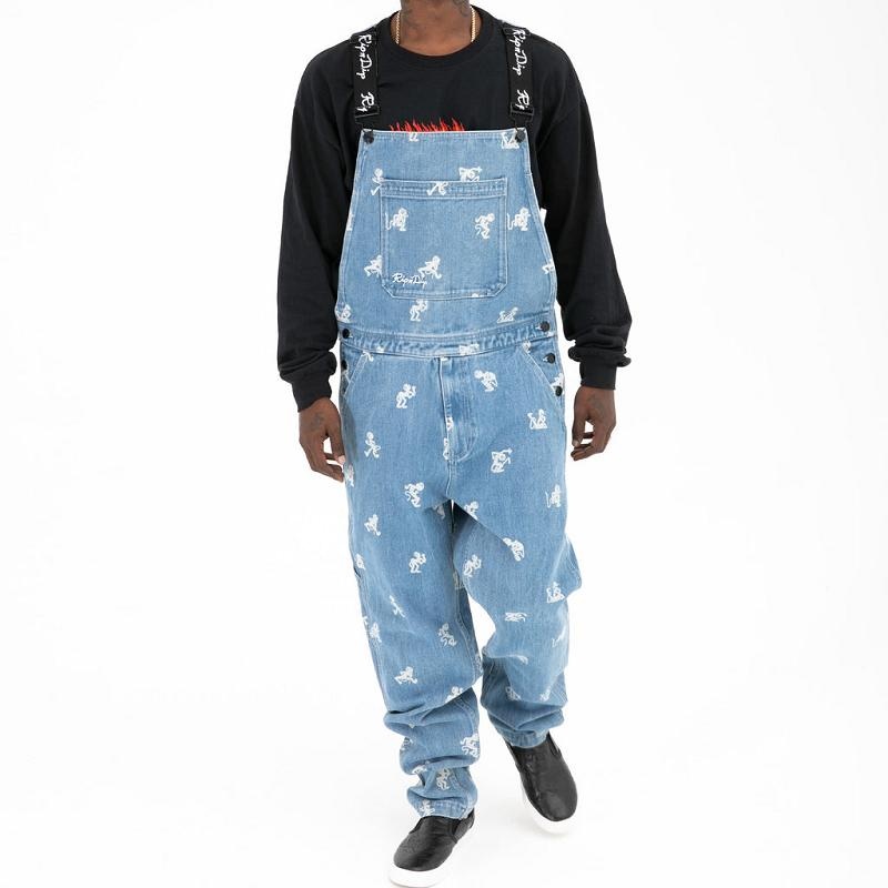 Ripndip Dance Party Denim Overalls Pants Wash | CA NB2405