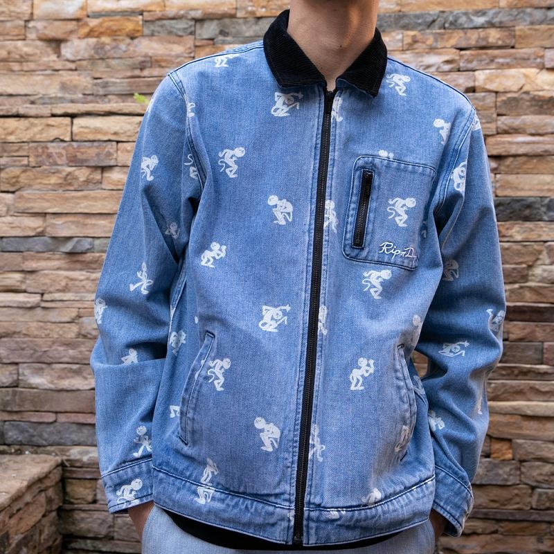 Ripndip Dance Party Denim Work Jackets Wash | CA DN2495