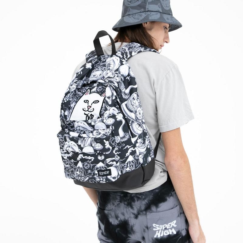 Ripndip Dark Twisted Fantasy Backpacks Black / White | CA IS2746