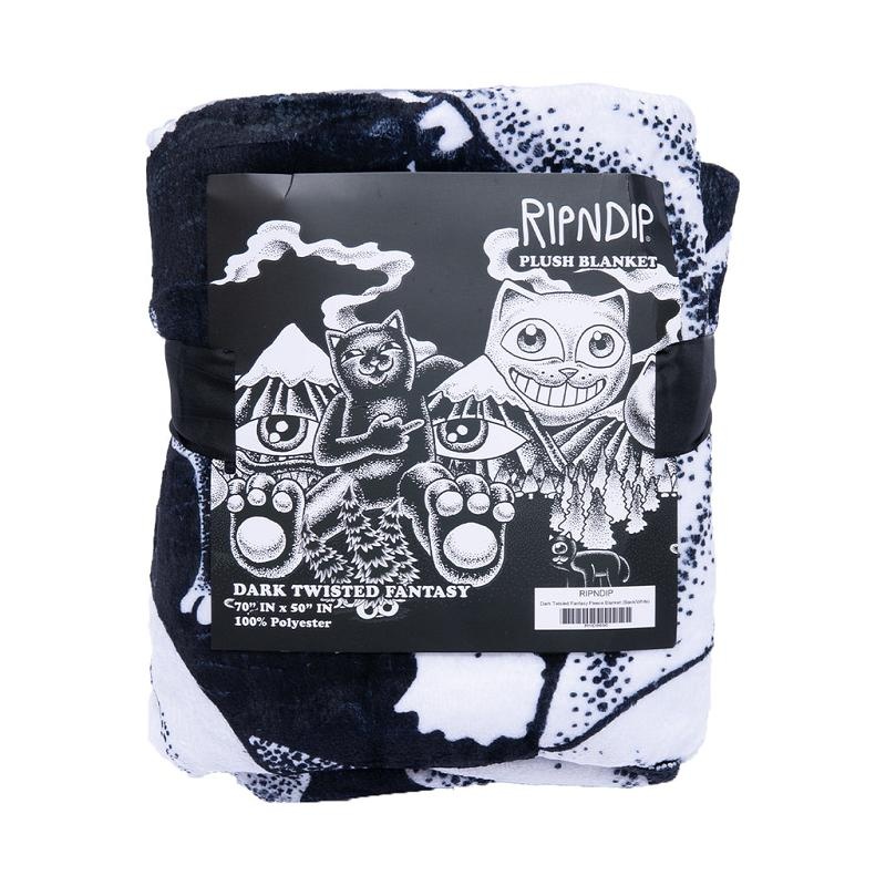 Ripndip Dark Twisted Fantasy Fleece Blanket Accessories Black / White | CA KI2807