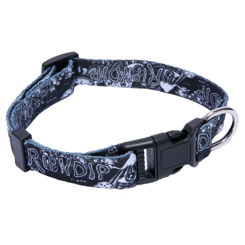 Ripndip Dark Twisted Fantasy Pet Collar Accessories Black / White | CA XF2804