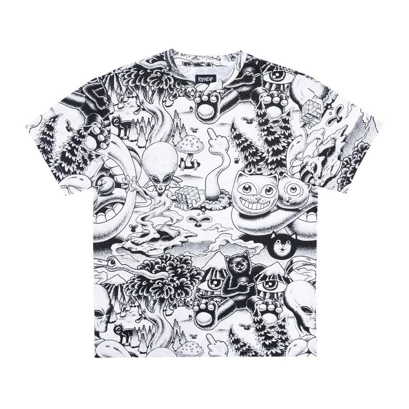 Ripndip Dark Twisted Fantasy Short Sleeve Shirts Black / White | CA TV2264