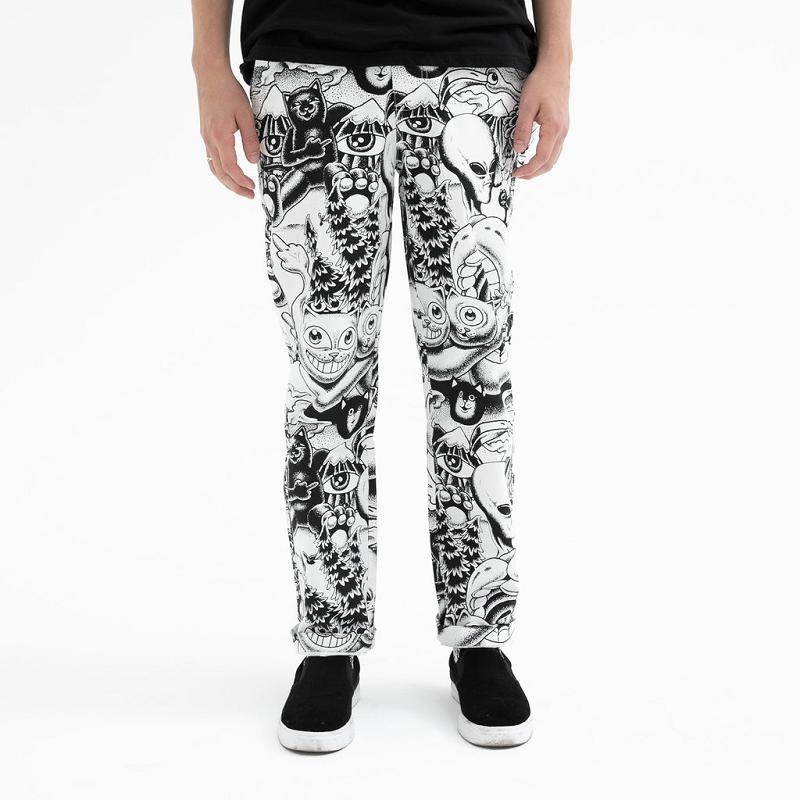 Ripndip Dark Twisted Fantasy Twill Pants Black / White | CA GL2389