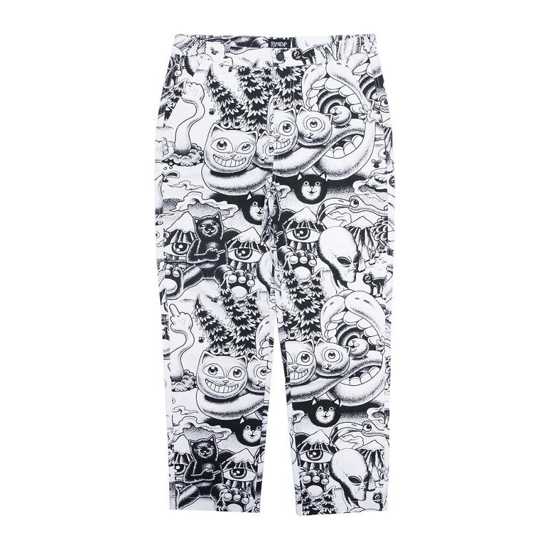 Ripndip Dark Twisted Fantasy Twill Pants Black / White | CA GL2389