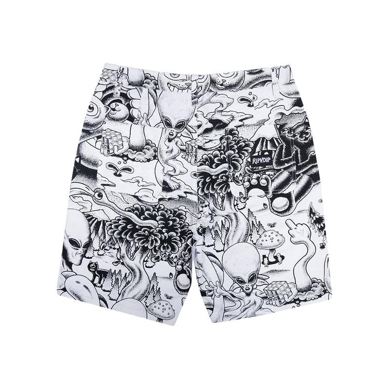 Ripndip Dark Twisted Fantasy Twill Shorts Black / White | CA FM2169