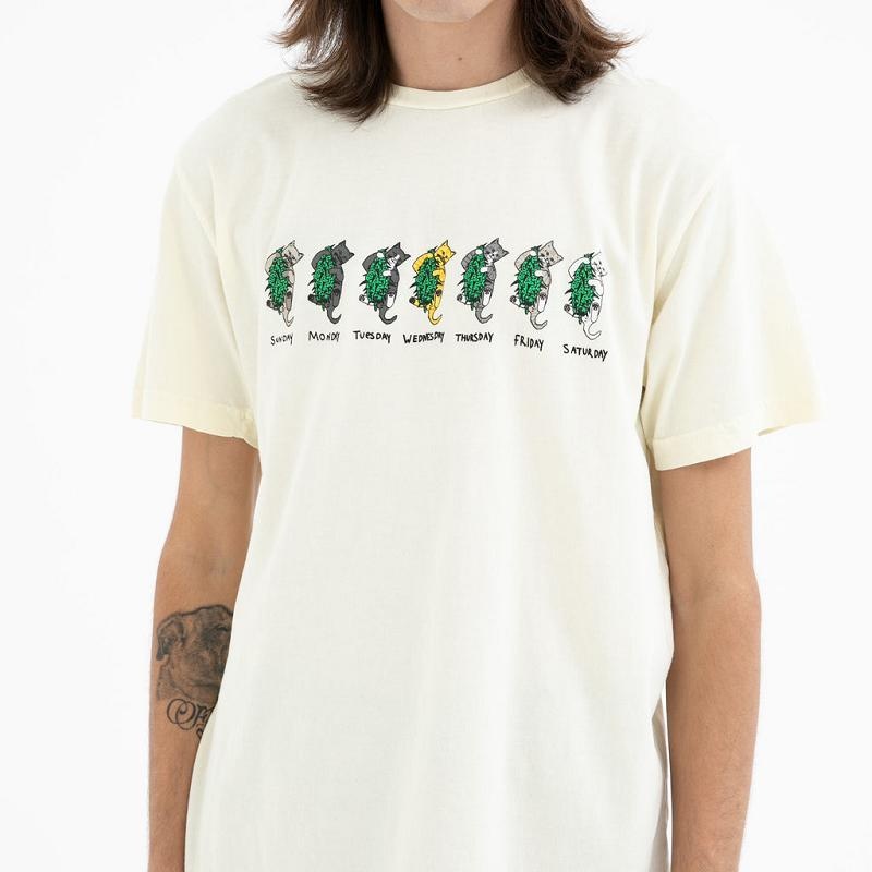 Ripndip Days Of The Week Shirts Beige | CA XF2254